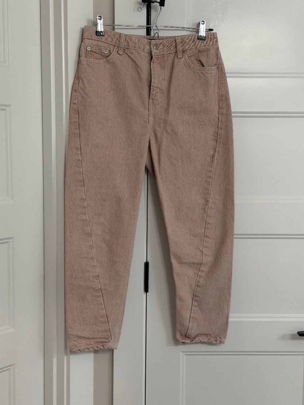 Topshop Jeans Men's 30/30  Tapered Leg Denim Peach 100% Cotton Adults